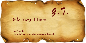 Géczy Timon névjegykártya
